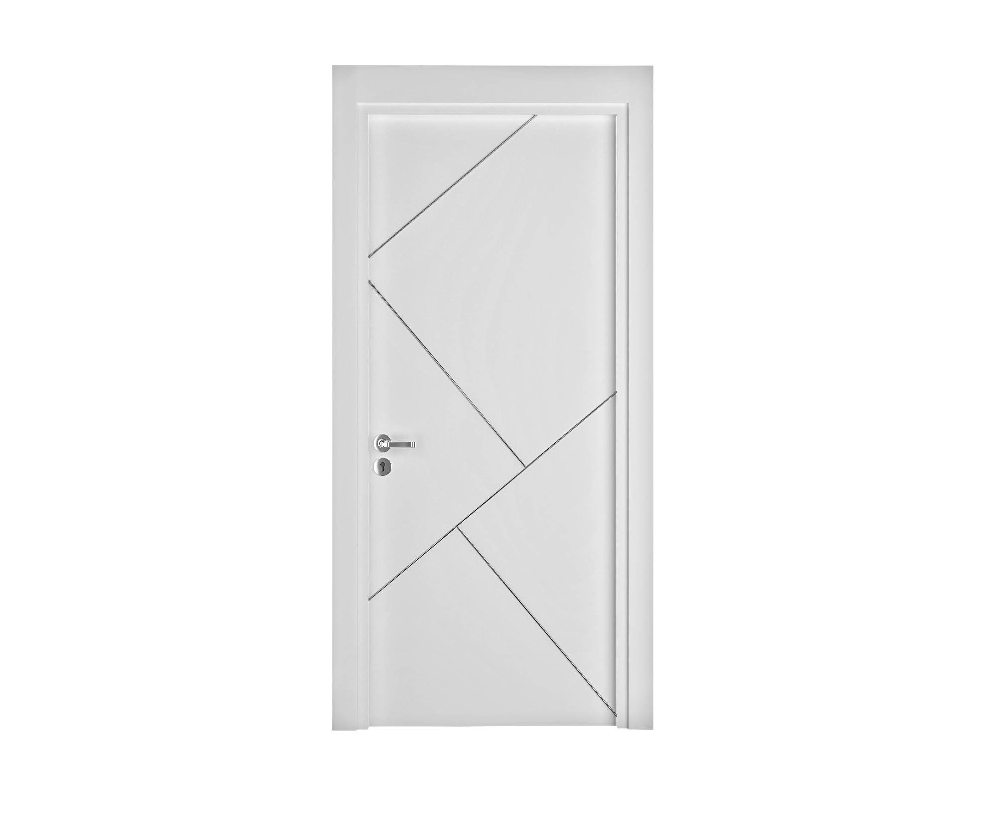 Beyaz Gümüş Fugalı Oda Kapısı
